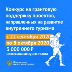 Конкурс Ростуризма на грантовую поддержку проектов по развитию внутреннего и въездного туризма.