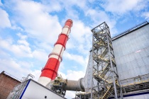 На Топкинском цементном заводе завершился капитальный ремонт дымовой трубы